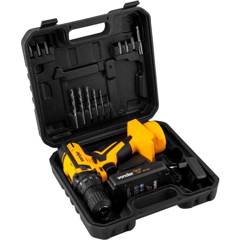 Furadeira e Parafusadeira à Bateria 12V BIVOLT PFV 012 com Kit de